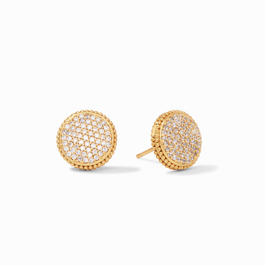 Julie Vos “Fleur-de-Lis” Pavé Stud - Gold
