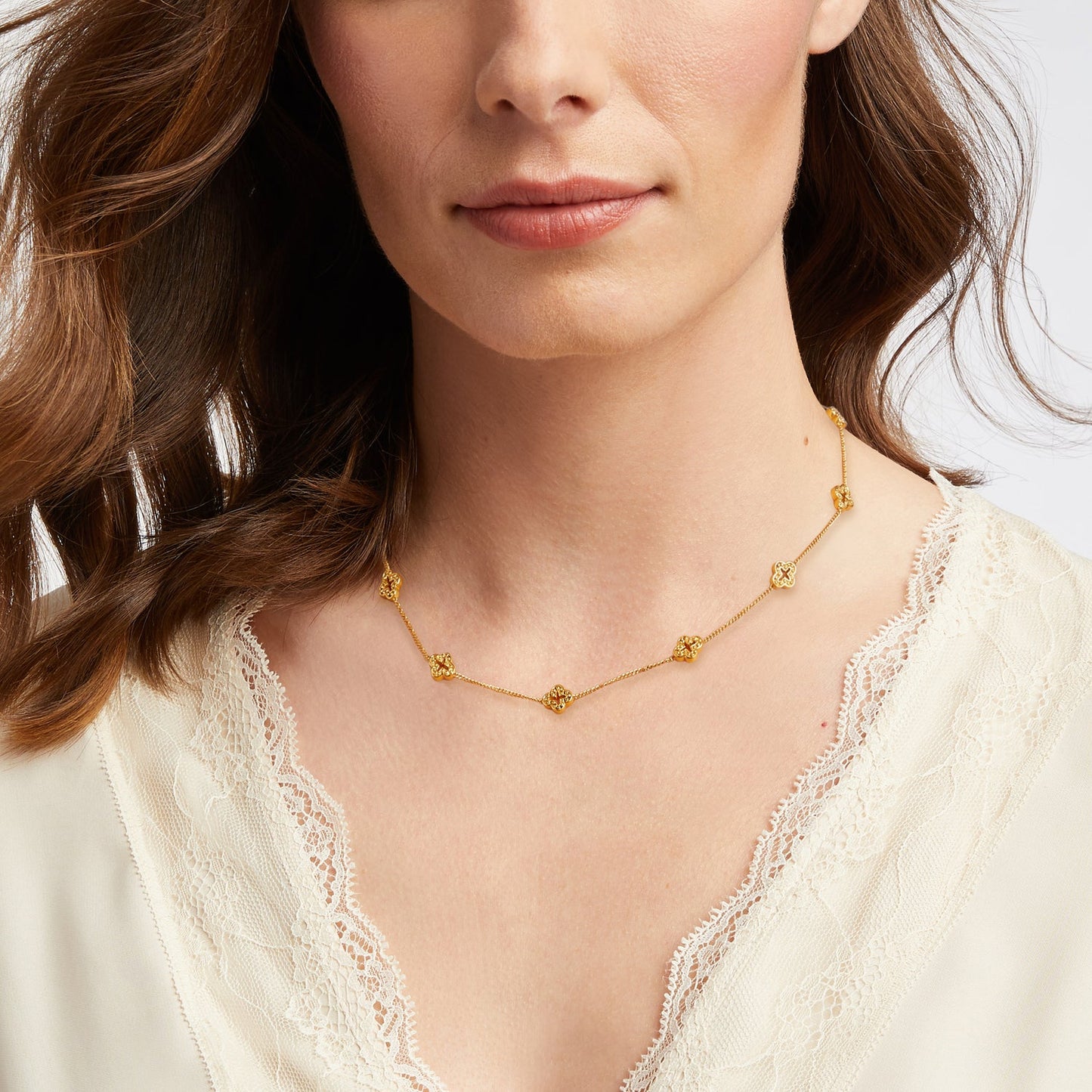 Julie Vos Florentine Demi Delicate Station Necklace-Gold