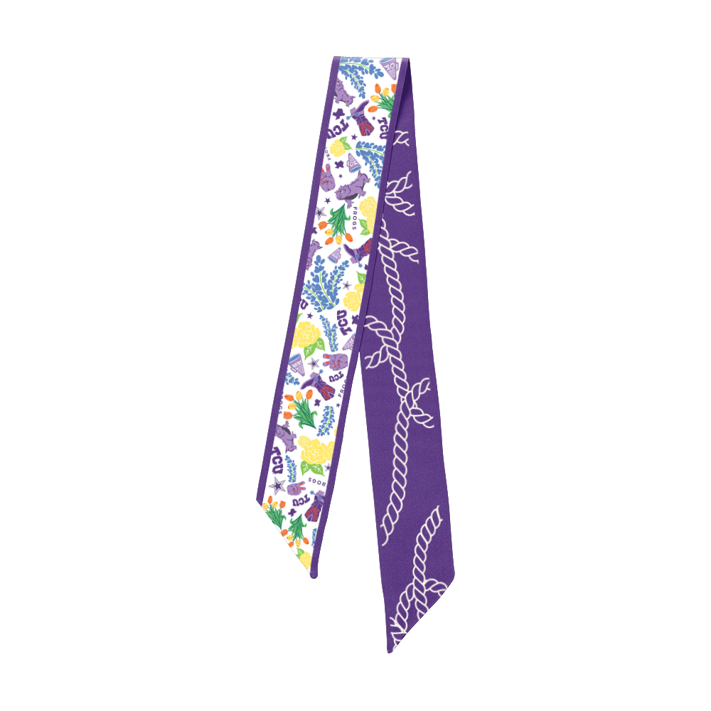 Saturday Silks "Horned Frogs" Skinny Scarf