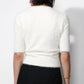 Greylin  "Odette" Fuzzy Elbow Sleeve Knit Top-Ivory