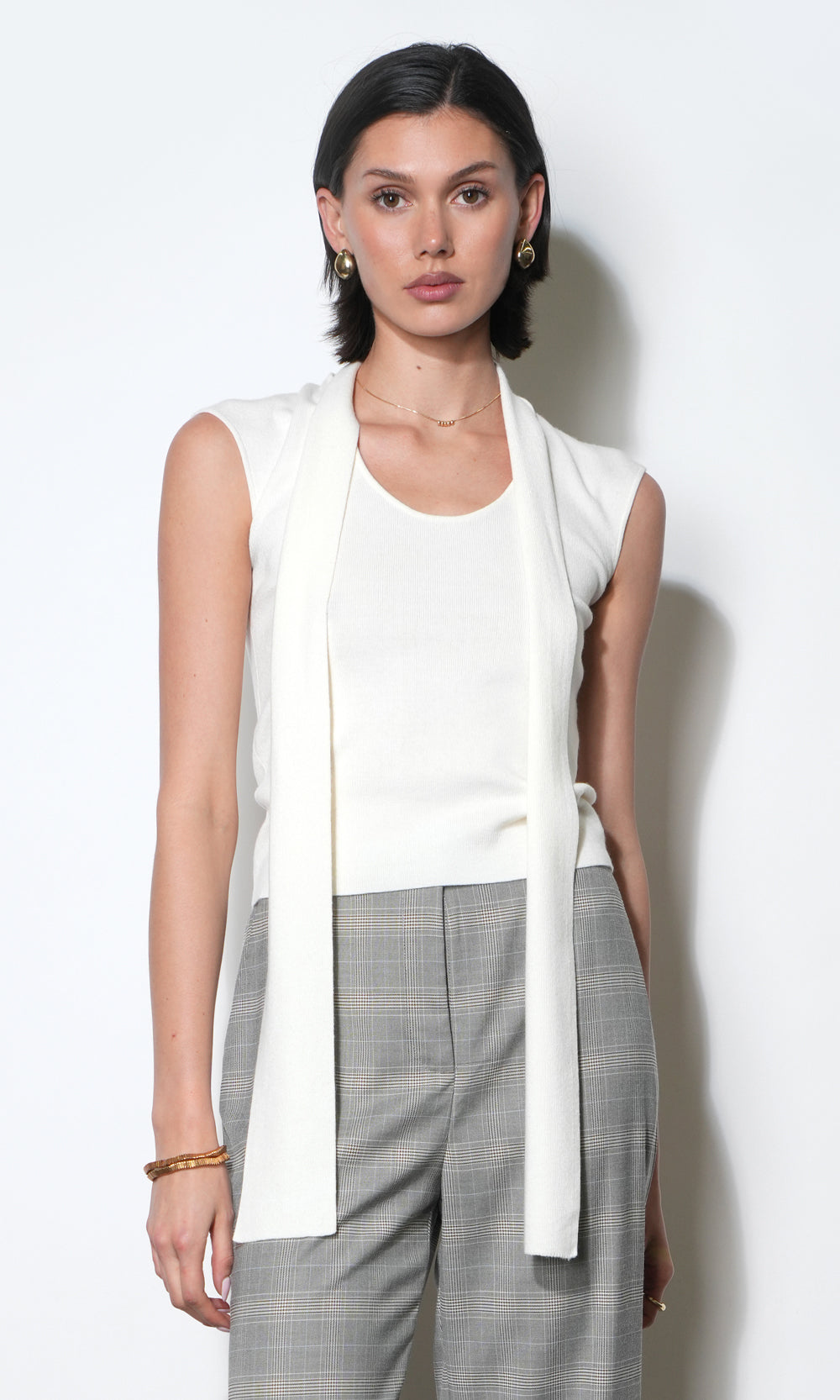 Greylin "Hannah" Scarf Knit Top-Ivory