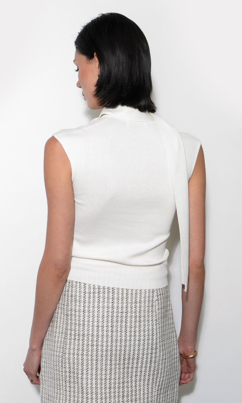 Greylin "Hannah" Scarf Knit Top-Ivory