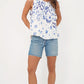 Greylin “Kalis” Pintucked Swing Top-Cobalt/White