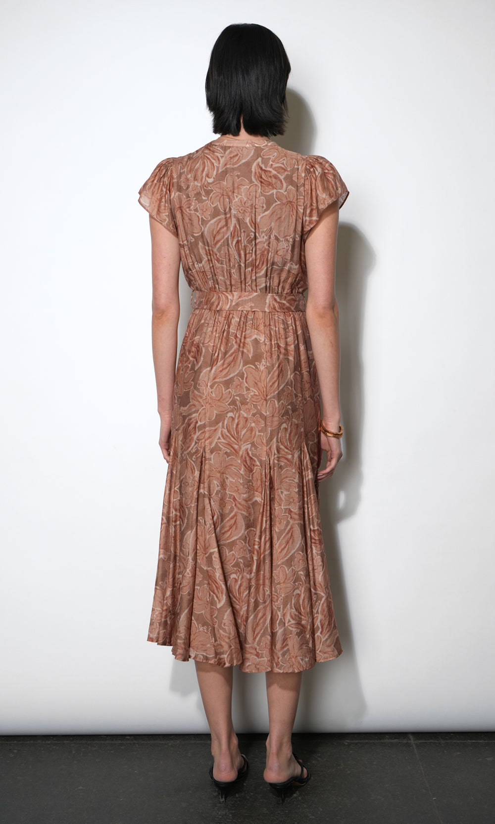 Greylin "Grace" Tie Belt Midi Dress-Terracotta