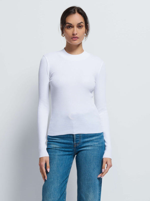 Nation LTD "Gina" Slim Mock Neck-White