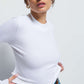Nation LTD "Gina" Slim Mock Neck-White