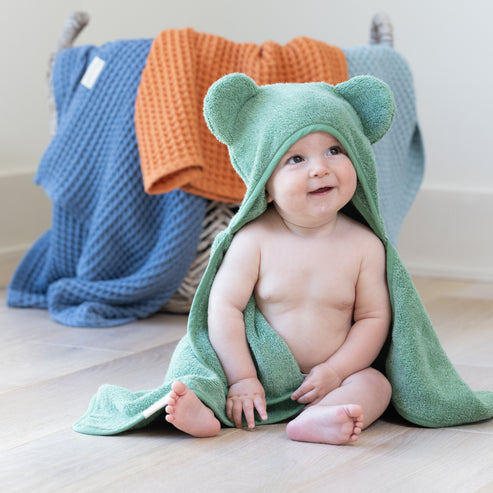 Bella Tunno Hooded Towel + Wash Mitt Set - Sea Foam