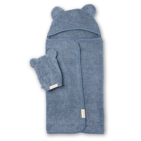 Bella Tunno Hooded Towel + Wash Mitt Set - Rain