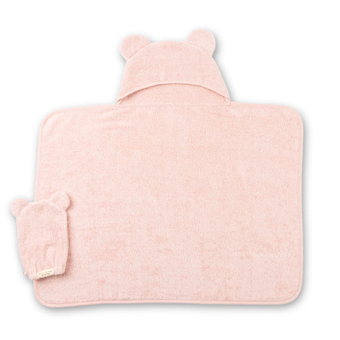 Bella Tunno Hooded Towel + Wash Mitt Set - Blush