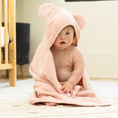 Bella Tunno Hooded Towel + Wash Mitt Set - Blush