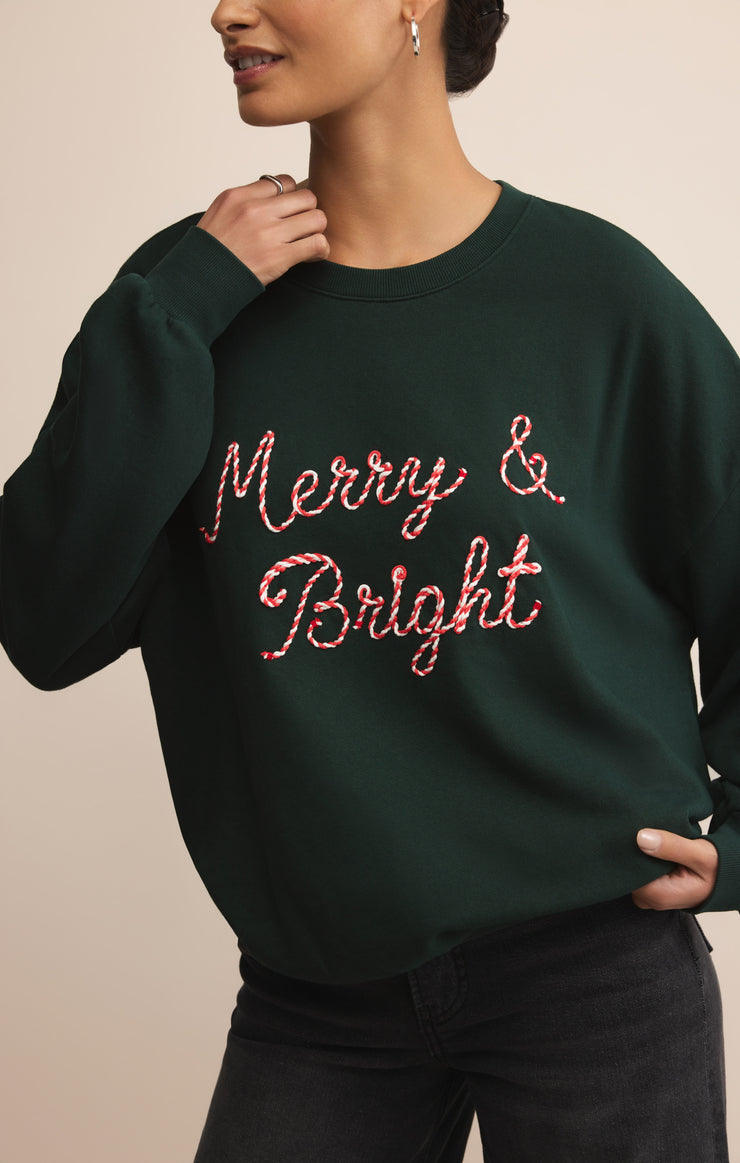Z Supply Bright Sunday Sweatshirt - Garland Green