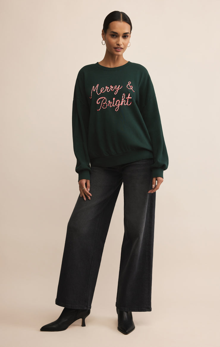Z Supply Bright Sunday Sweatshirt - Garland Green