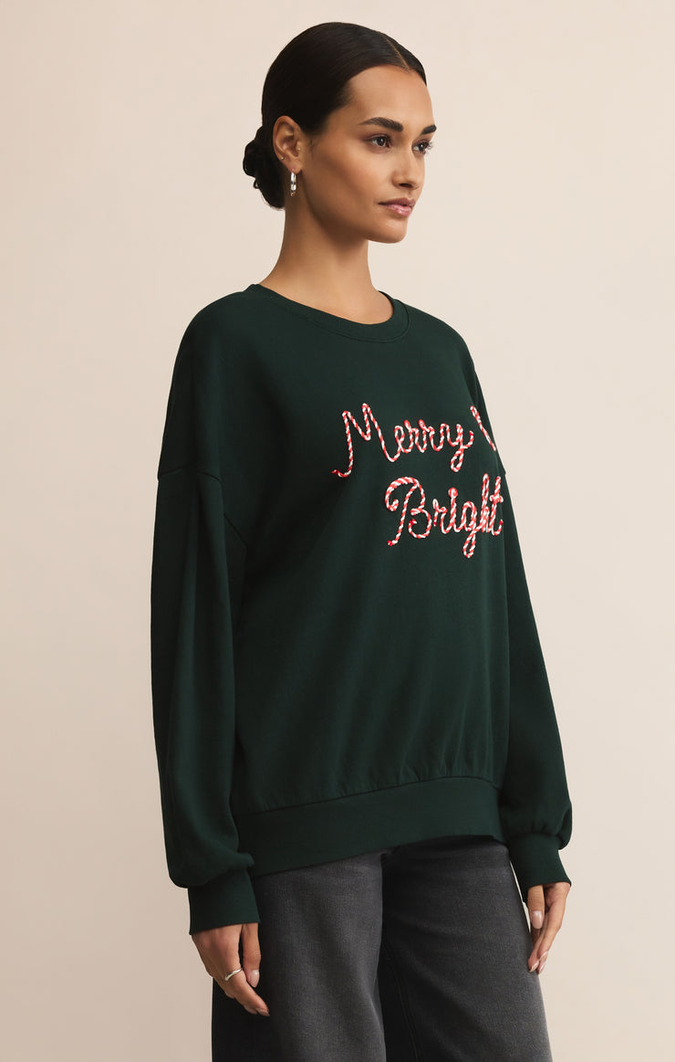 Z Supply Bright Sunday Sweatshirt - Garland Green