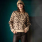 Kut from the Kloth "Gisella" Animal Print Pullover-Beige/Brown