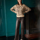 Kut from the Kloth "Gisella" Animal Print Pullover-Beige/Brown
