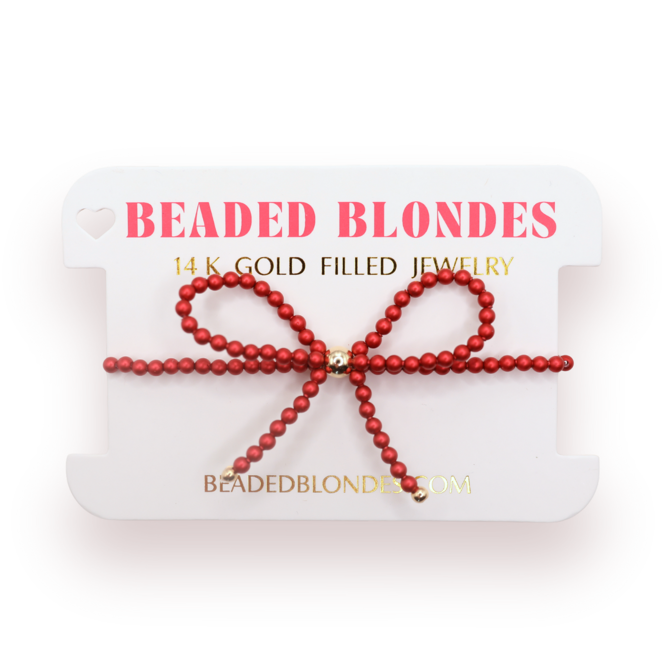 Beaded Blondes "Red Bow" Bracelet-Standard 6.75"