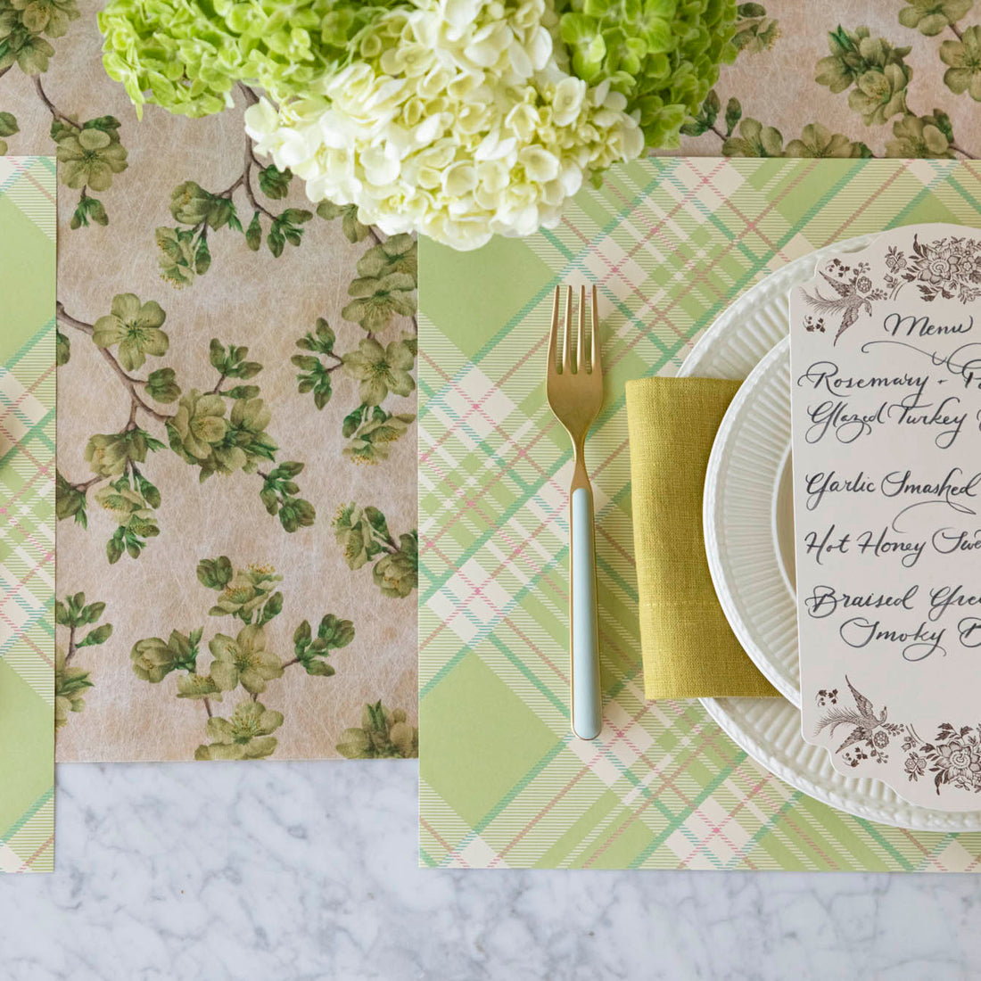 Hester & Cook "Green Cherry Blossom" Runner