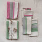Hazel Mazel Striped Woven Tea Towels (Set of 2)- Pink/Green