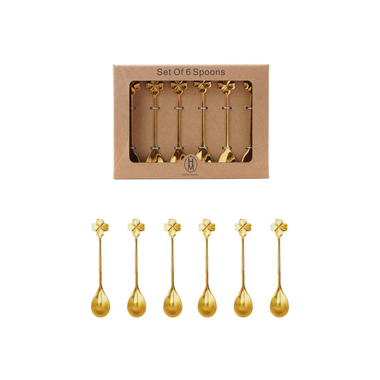 Hazel Mazel Shamrock Spoons-Gold