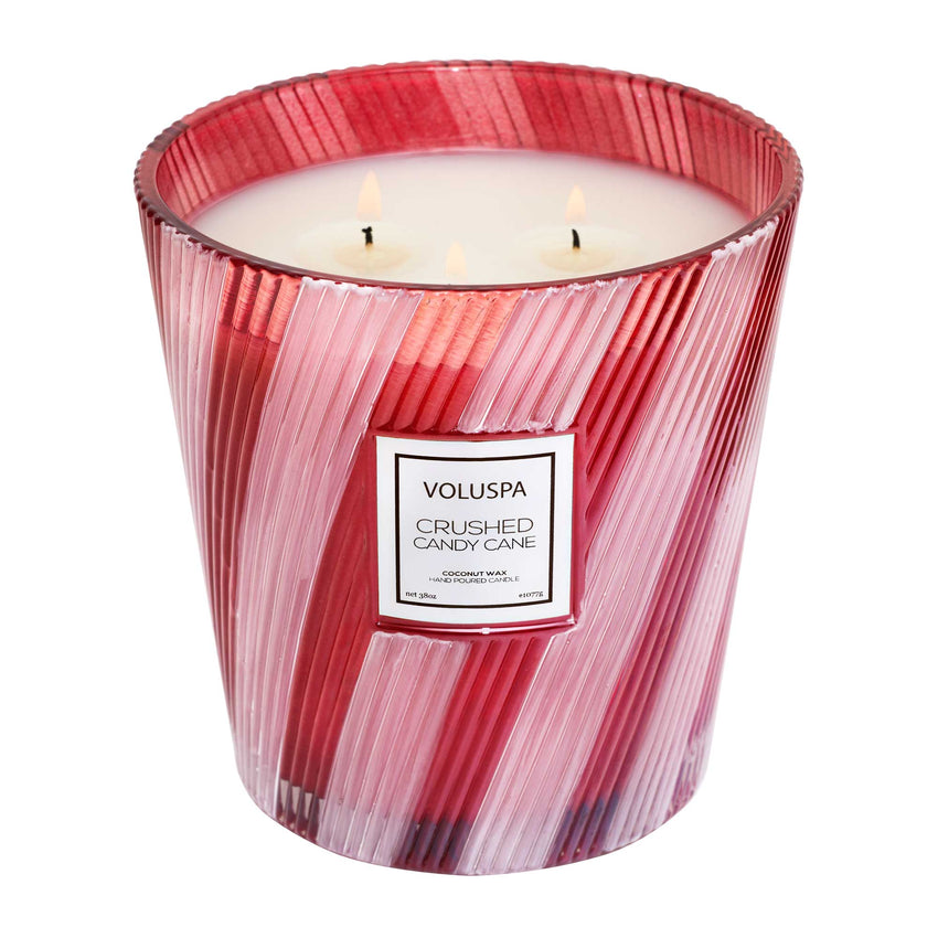 Voluspa “Crushed Candy Cane” 3 Wick Hearth Candle