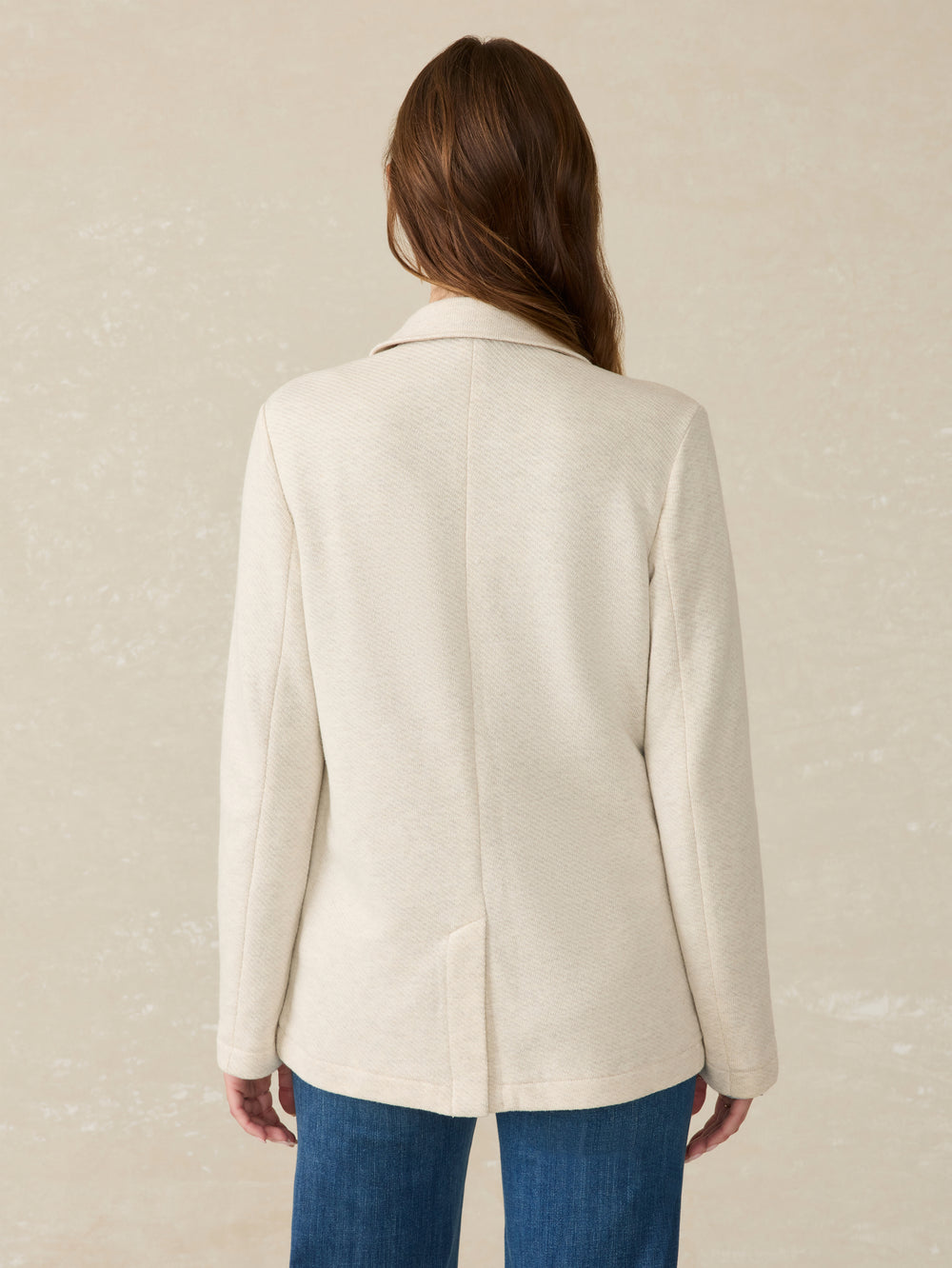 Faherty Inlet Knit Blazer-Light Oatmeal Melange