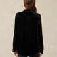 Faherty Stretch Silk Velvet Genevieve Shirt-Black
