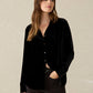 Faherty Stretch Silk Velvet Genevieve Shirt-Black