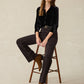 Faherty Stretch Silk Velvet Genevieve Shirt-Black