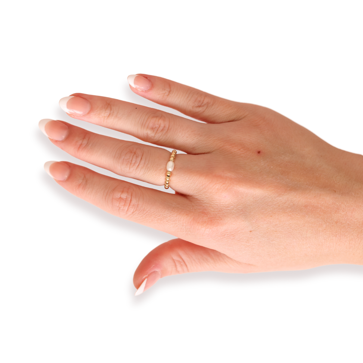 Beaded Blondes "Haley Pearl" Ring-Gold