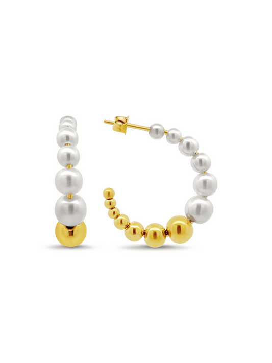 LeMel Sydney Pearl Hoop Earrings