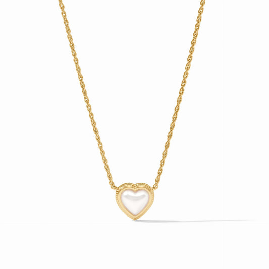 Julie Vos "Heart" Delicate Necklace-Pearl