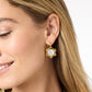 Julie Vos “Helene” Inlay Hoop & Charm Earring- Mother of Pearl