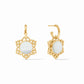 Julie Vos “Helene” Inlay Hoop & Charm Earring- Mother of Pearl