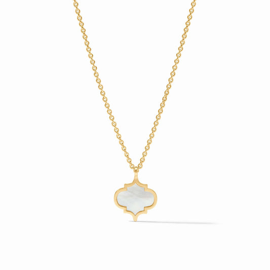 Julie Vos “Helene” Inlay Delicate Necklace- Mother of Pearl