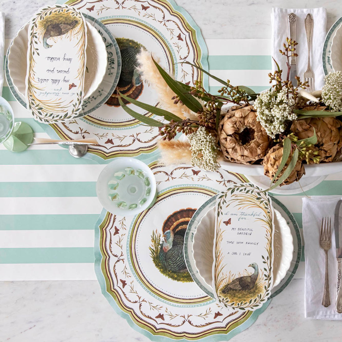 Hester & Cook "Seafoam Classic Stripe" Runner