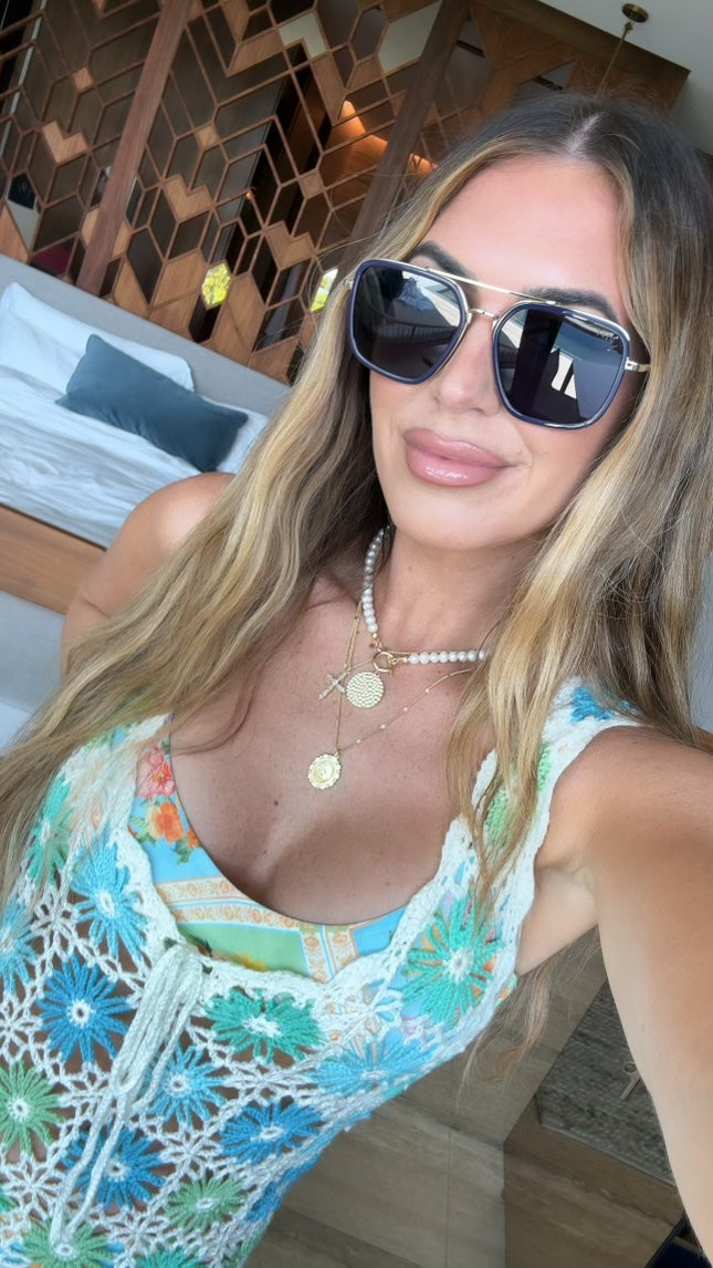 DIFF Eyewear “Jordan” Gold Royal Temple Tips Midnight Polarized Sunglasses