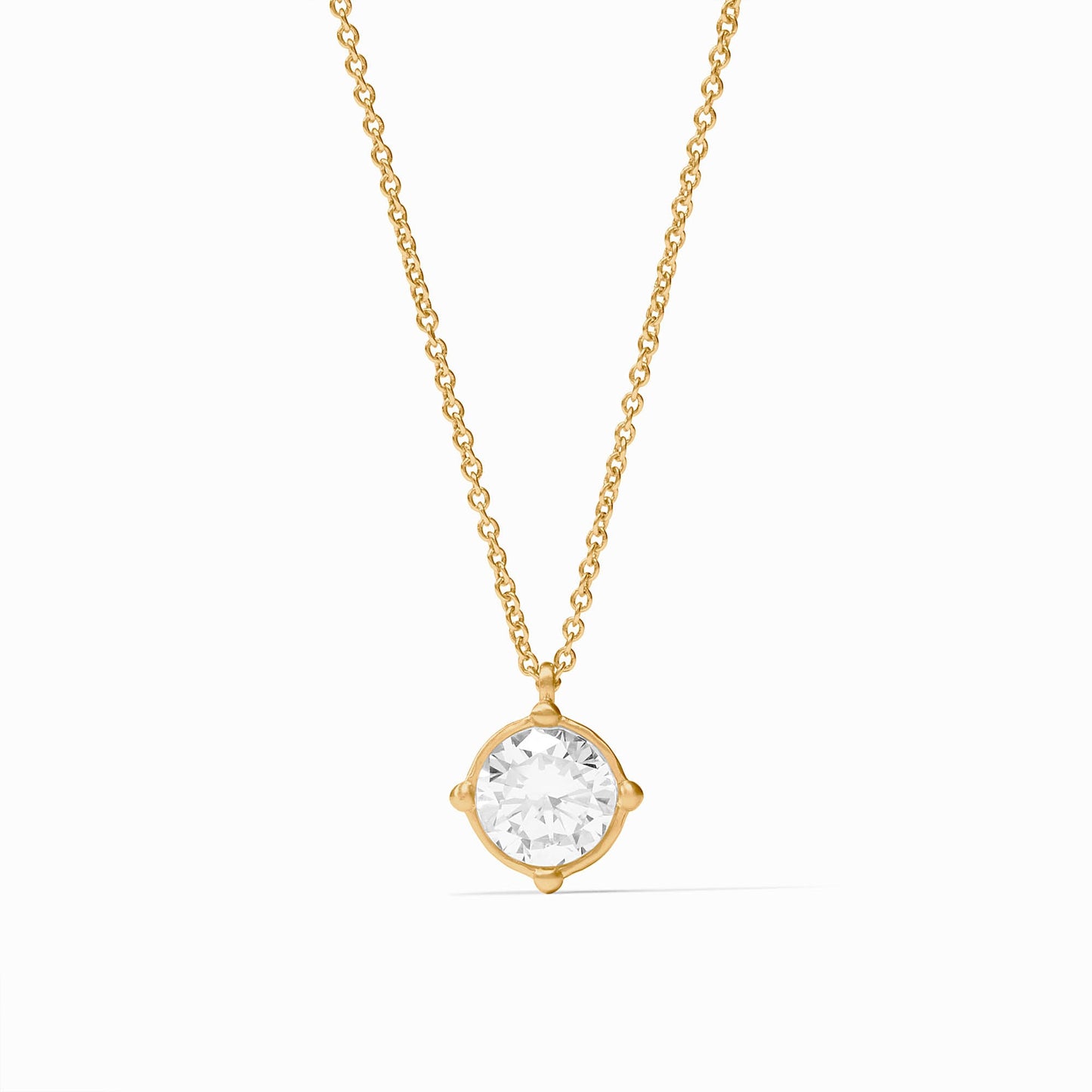 Julie Vos Silver "Honeybee" Solitaire Necklace-Cubic Zirconia
