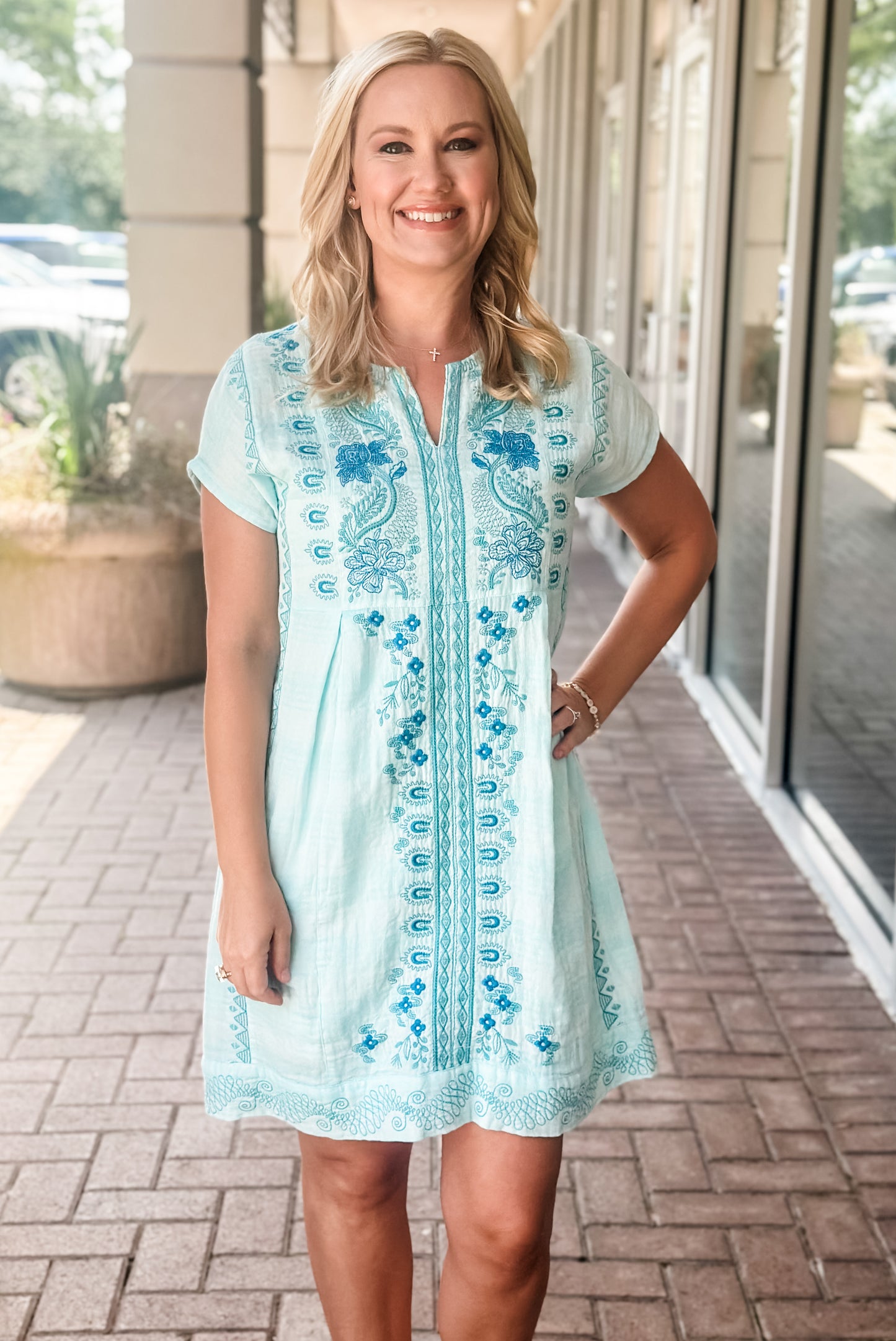 Johnny Was Relaxed Seam Dolman Dress-Soraya (slip)