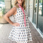 THML "Evita" Sleeveless Flower Print Dress-White