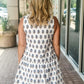 THML "Evita" Sleeveless Flower Print Dress-White