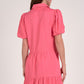 Elan Button Front Shirt Dress-Pink