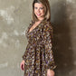 Lili Sidonio L/S Vneck Dress- Khaki Riana