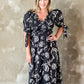 Sofie the Label "Billie" Floral Smocked Midi Dress-Black