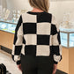KLD Toby Checkered Sweater-Black/White