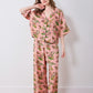 Printfresh Eco Satin Wildest Dreams Short Sleeve Set-Butterfly Forager