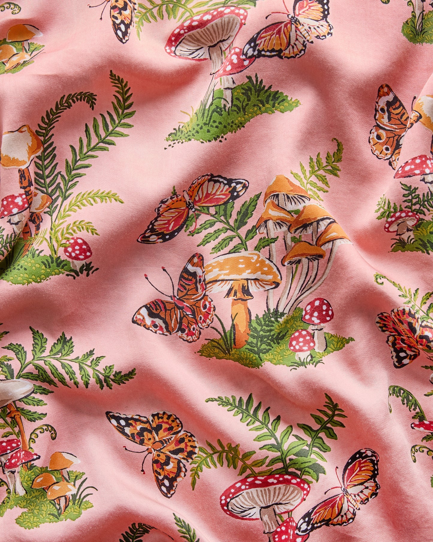 Printfresh Eco Satin Wildest Dreams Short Sleeve Set-Butterfly Forager