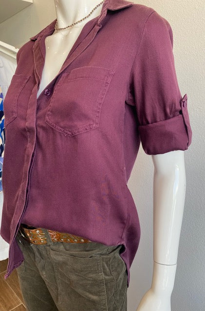 Velvet Heart "Riley" Rolled Tab Sleeve-Irish Plum