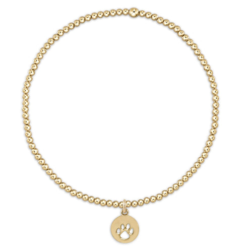 Enewton "Classic" Gold 2mm Bead Bracelet-Paw Print Small Gold Disc