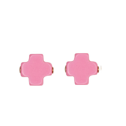 Enewton Signature Cross Stud-Bright Pink