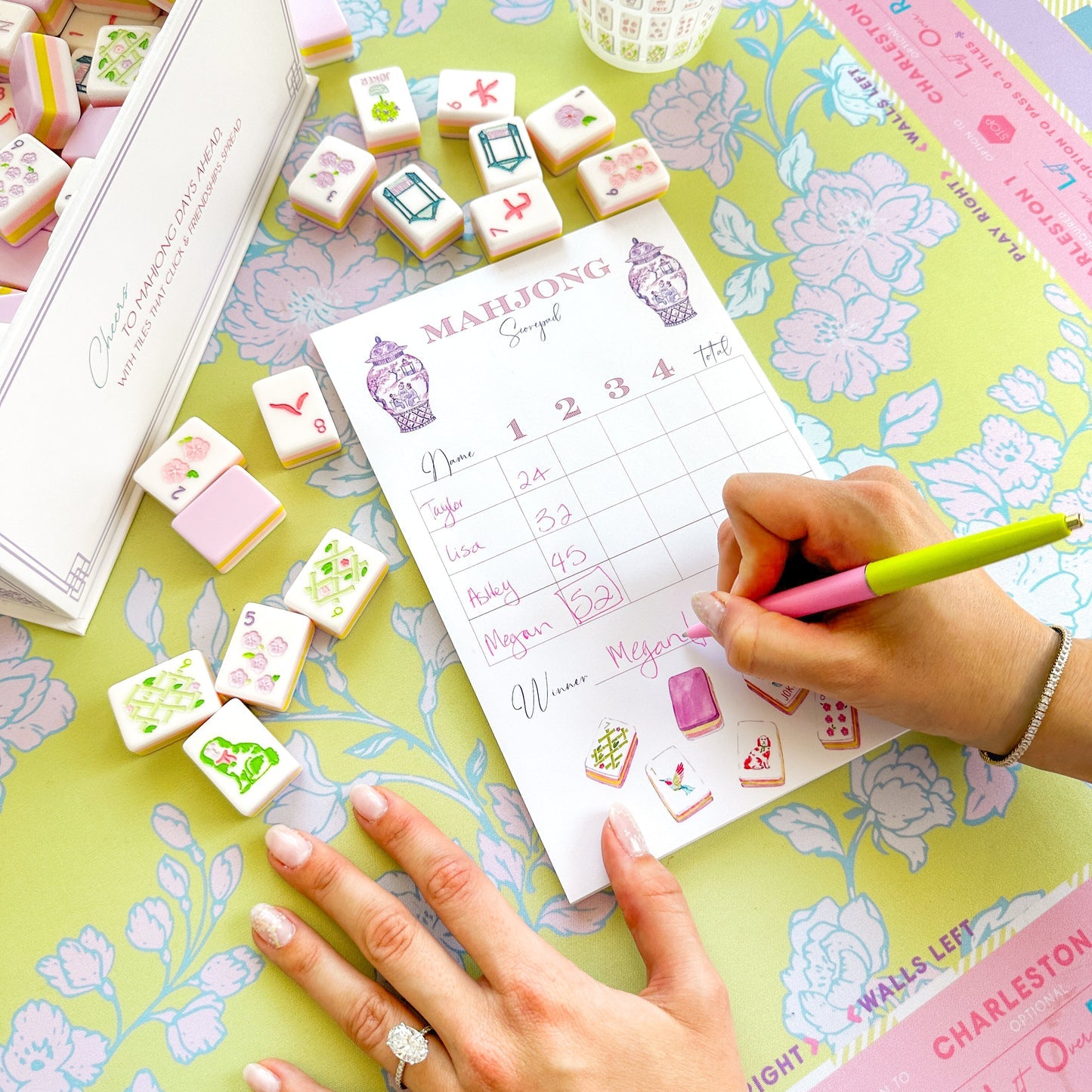 Taylor Paladino Mahjong Scorecard Pad - Taylor Tiles